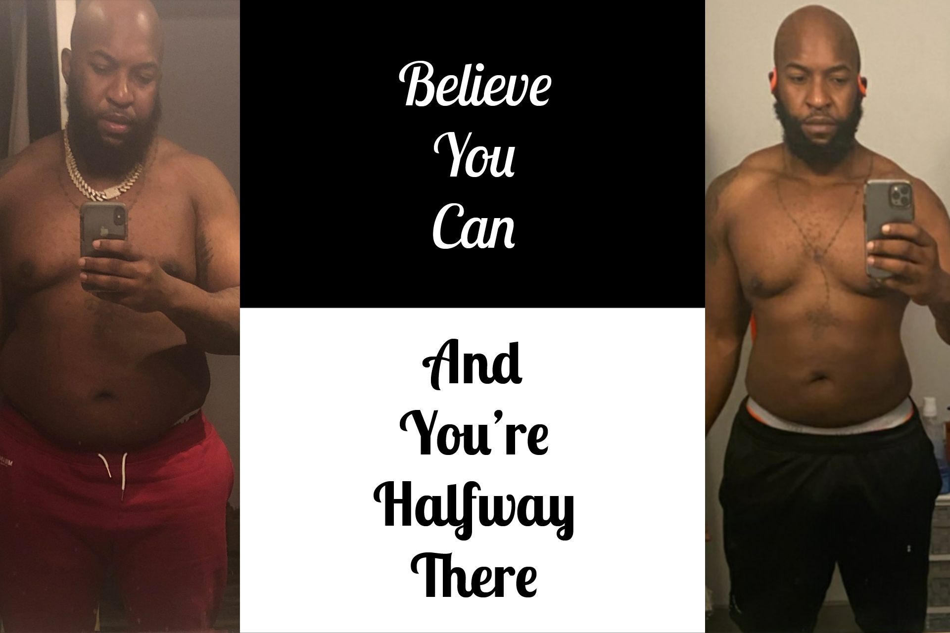 Man's before and after working with Judy photos